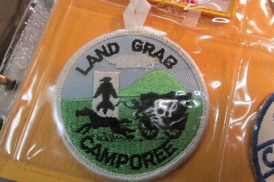 1967 BLACKHAWK AREA COUNCIL,  Land Grab Camporee Boy Scout Patch IL Illinois 