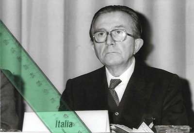 Foto GIULIO ANDREOTTI  Pressefoto Aufnahme von 1988  Italien Ministerpräsident