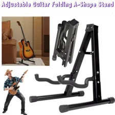 Guitar Stand A-Frame Folding Guitar Stand w/ Non-Slip Rubber and Foam Arms