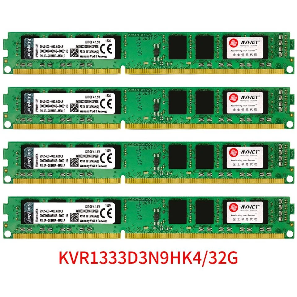 Kingston 32GB Kit 4x 8GB DDR3 1333MHz PC3-10600U 240Pin Desktop PC Memory RAM ZT - Image 3 of 4