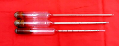 x3 Vintage Specific Gravity Scale Hydrometers Temp 60 Degree 11.5'', 12'' & 13'' 