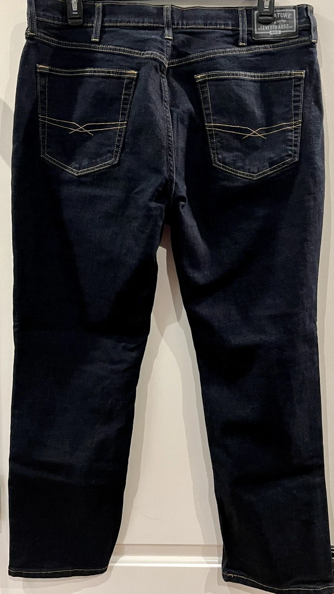 Signature By Levi Strauss Gold Label Athletic Fit Dark Wash Jeans Size 38 x 30