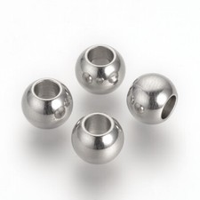 500 pcs 304 Stainless Steel Rondelle European Large Hole Beads 8x6mm Hole 4mm