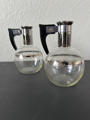 Vintage Mid Century Modern MCM Coffee Carafe, Inland Glass, Set of 2