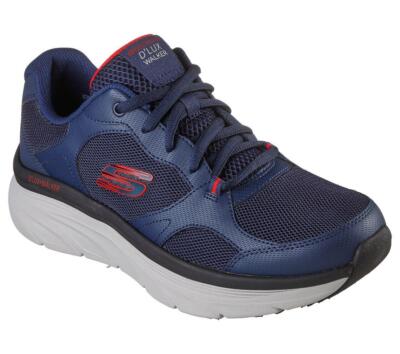 Skechers Herren Bequeme Passform D'Lux Walker - Mainstream IN Marine Blau Größe