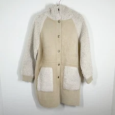 Carbon2Cobalt Boundless North Snowbound Faux Shearling Coat Womens M Beige Tan