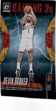 2023-24 Donruss Optic Devin Booker Raining 3s International Red Gold Prizm 03/99