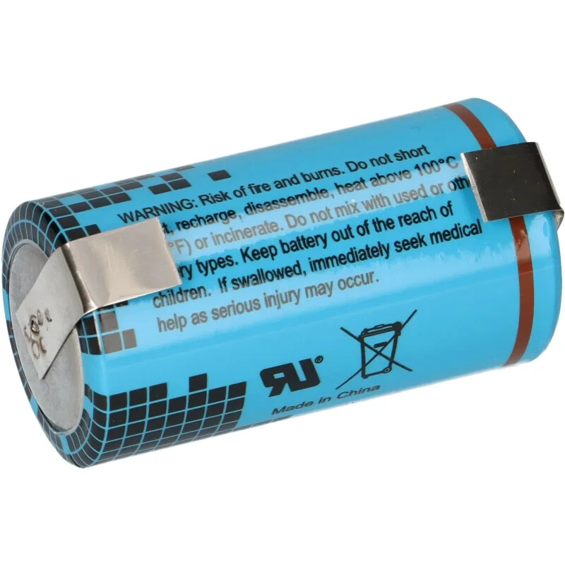 Offerta 2x Batterie ER26500 3.6V 8.5Ah Li-SOCl2 Mezzatorcia con Tag