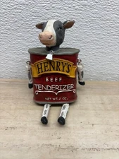 Vtg WMG Shelf Sitter Cow Henrys Beef Tenderizer Reisin Figure