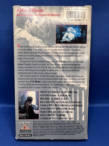 Ultra RARE 9 1/2 Weeks VHS 1986 Uncut Uncensored RED TAPE Rourke Basinger (READ) - Picture 3 of 9
