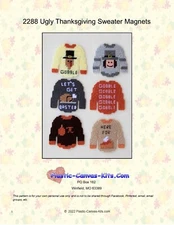 Thanksgiving Ugly Sweater Magnets- Plastic Canvas Pattern or Kit