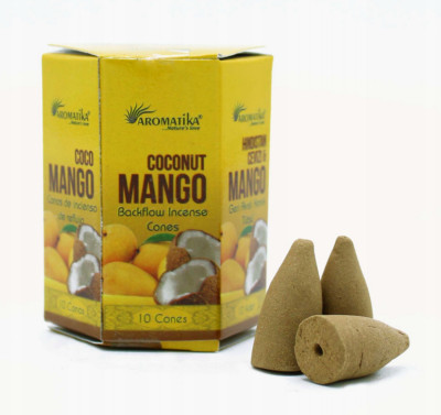 Telliswelt 10 Scented Coconut Mango Waterfall Cones, Slow Burn