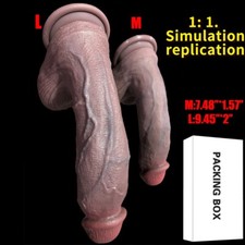 Super Real Skin Penis Realistic Dildo Soft Huge Cock Suction Cup Masturbation US