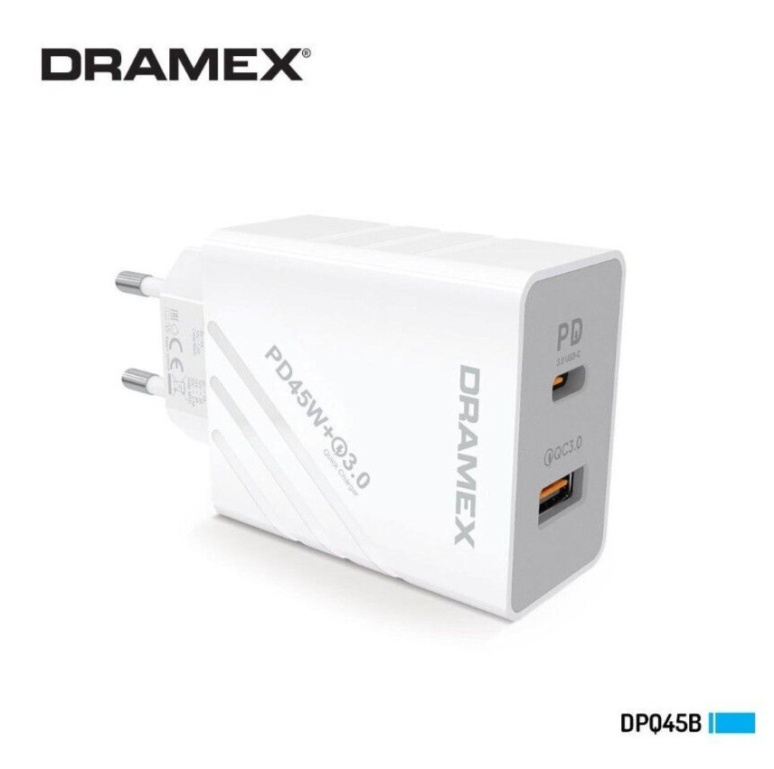 Dramex 45W Dual Port Type-C und USB-A Schnell PD Netzteil 