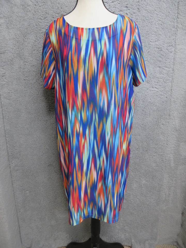 Felicity&Coco Dress Women L Blue Colorful Dopamine Modern Artsy Chic Contempory - Image 3 of 4