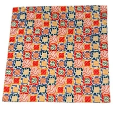 DevaCurl Hair Wrapping Scarf Twist and Turns Fabric Wrap Geometric Red Yellow