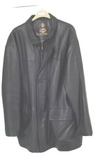 MULBERRY BLACK LEATHER 3/4 LENGTH SIZE 42 JACKETOVERCOAT MULBERRY PLAID LINING.