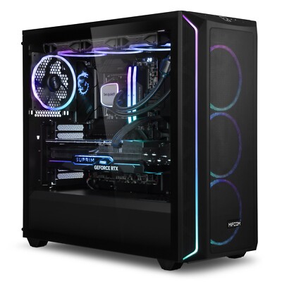 Mifcom Gaming PC mit Geforce 4090, AMD Ryzen 7 7800X3D, 32GB, 2TB WD wie neu!