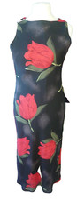 KALEIDOSCOPE MAXI DRESS-Black/Red Floral UK  size 14-SALE 50% OFF ORIGINAL PRICE
