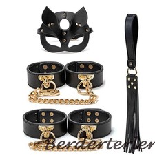 Leather for Game Kits Handcuffs Whip Gags Mask Couples Flirting for Male Female
