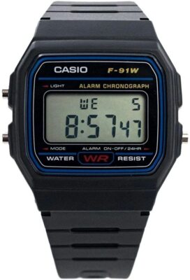 CASIO F-91W Uhr  Armbanduhr digital Unisex Uhr  schwarz NEU