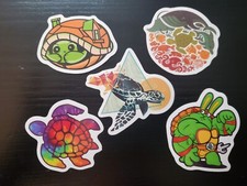 turtle Stickers for water bottles, crafts, etc. 5 stickers