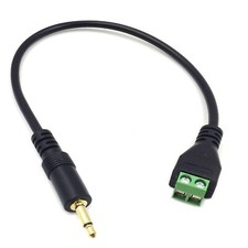Poyiccot 3.5mm 1/8" TS Mono Male to 2 Pin Screw Terminal Female Headphone B...