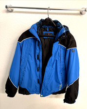 Protection System Jacket Boys Size 14/16 Gray White Pockets Full Zip Hood