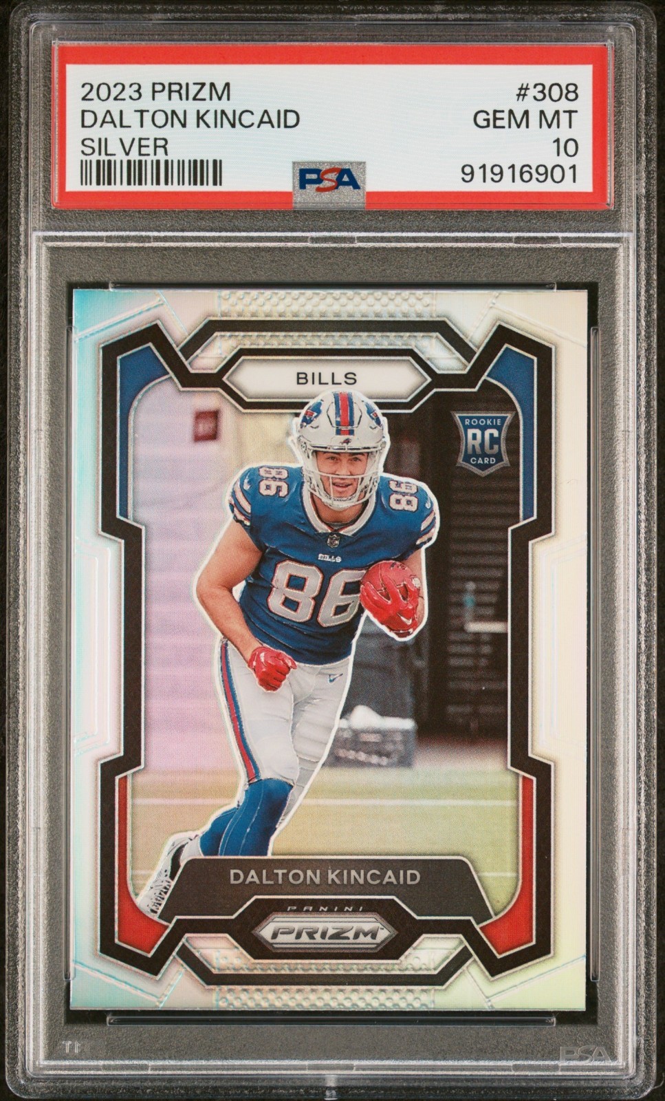 Dalton Kincaid 2023 NFL Panini Prizm #308 Silver Rookie RC | PSA 10