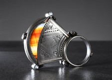 Silver ring with agate, Tuareg, (sub-) Sahara regions, probably Niger,  pre-1950