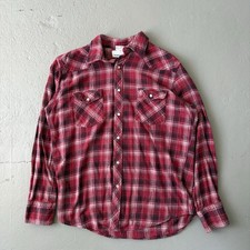 Vintage 1990  s Wrangler Pearl Snap Plaid Flannel Button Up - Large
