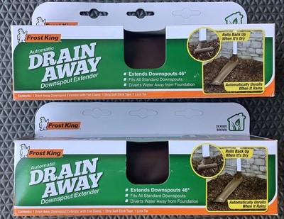 2-Pack Frost King Drain Away 0.1 in X 46, Brown Vinyl Downspout Extension DE46BR