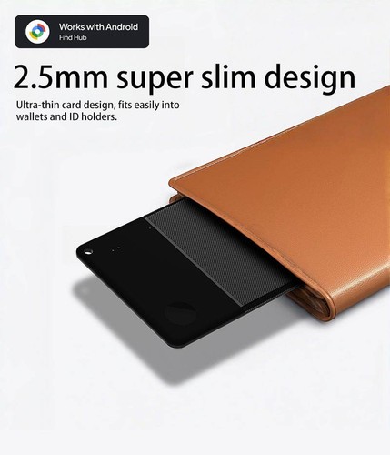 Portafoglio Android Tracker Card Google Find Hub Slim Bluetooth Finder Nero UK prezzo ebay