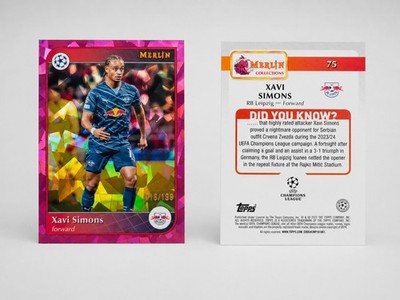 Topps Merlin 2024-25 Xavi Simons Pink Atomic /199 RB Leipzig