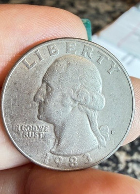1983p Washington Quarter (VF)  w/filled mint  & clad error 's  See Pics