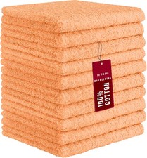 10 Pack 100 Cotton Wash Cloth, Luxurious Soft, 12 x 12 inch Ultra Absorbent,