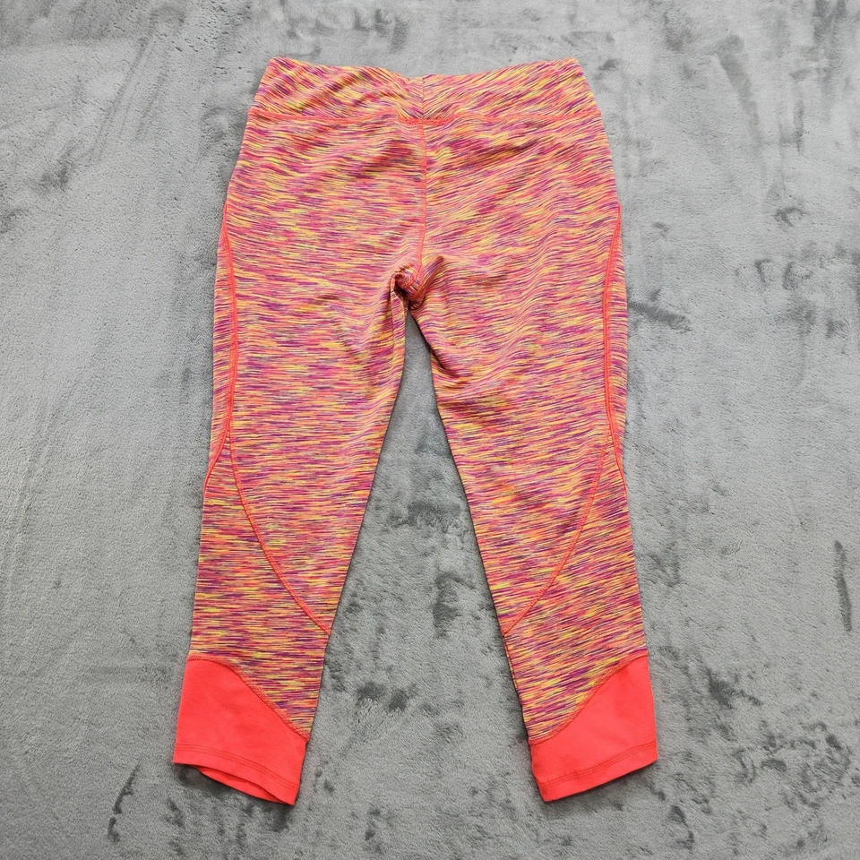 Leggings Avia Mujer M Neón Naranja Rosa Tinte Espacial Recortado Capri Entrenamiento Yoga Gimnasio Foto 3 de 4