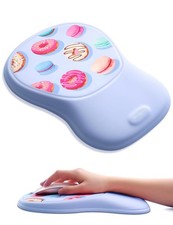 Ergonomic Mouse Pad Wrist Rest Support Memory Foam Non Slip Base Light Blue