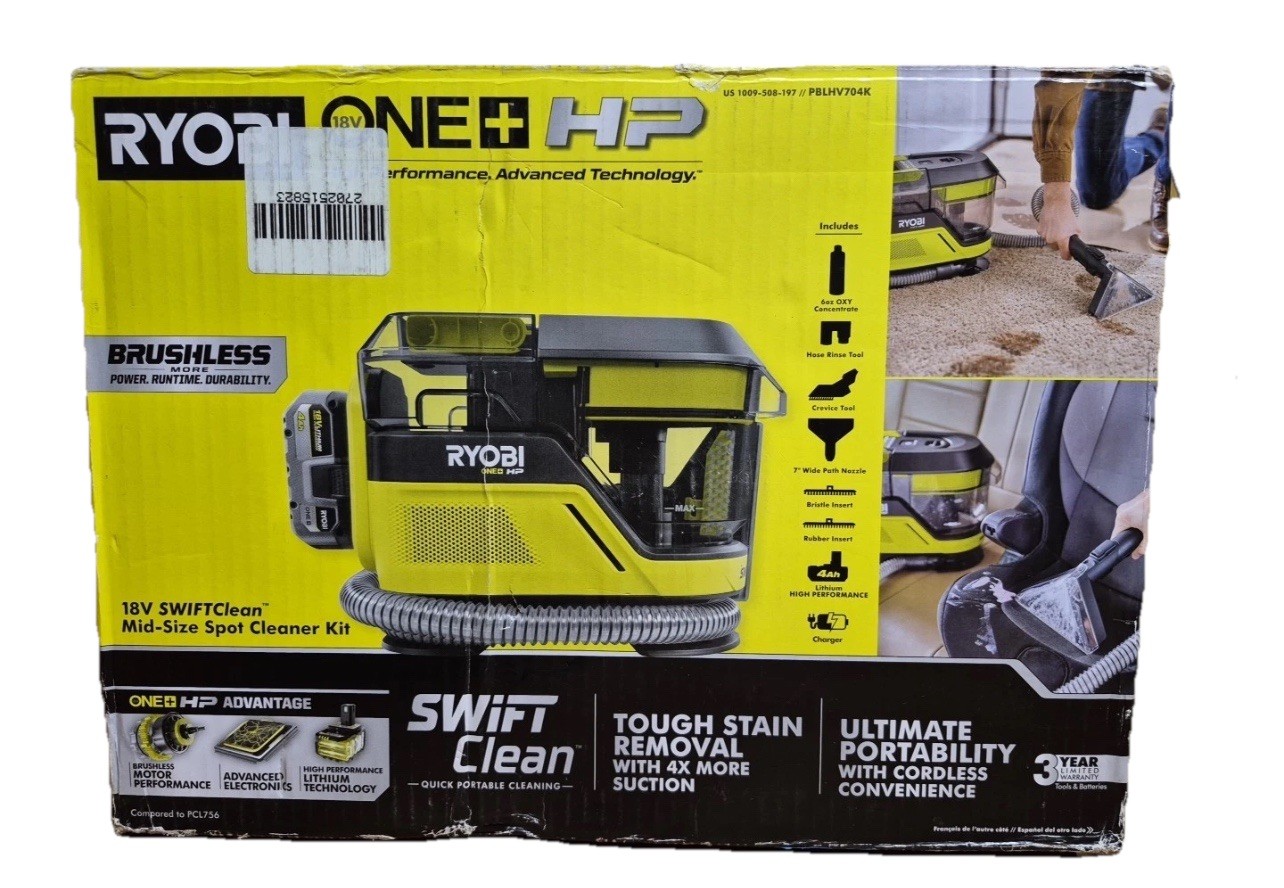 Ryobi 18V ONE+ HP SWIFTClean Mid-Size Spot Cleaner Kit - PBLHV704K
