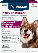 PetArmor 7 Way De-Wormer for Dogs, Oral Treatment for Tapeworm, Roundworm Hook