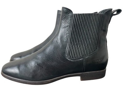UGG Boots Womens Size 7 Black Jo Chelsea Leather Ankle Bootie 1005930