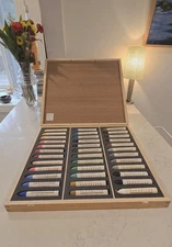 Sennelier Artist's Pastels, La Grande Size Set of 36 In Wood Box Most New!  5 "