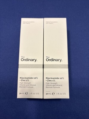 The Ordinary Niacinamide 10% + Zinc 1% Blemish (2  Pack 1oz/30ml) New  Authentic