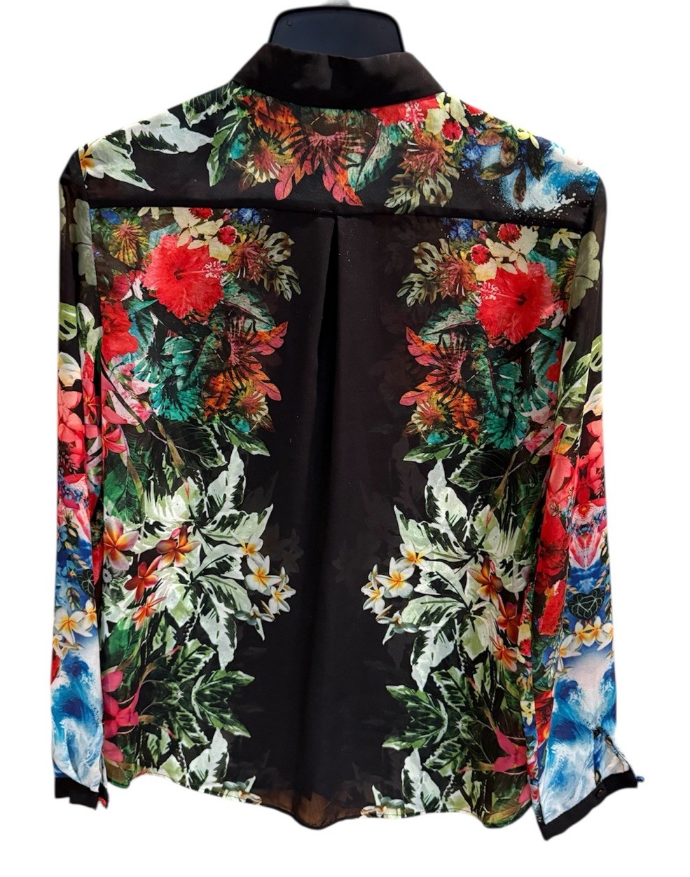 Zara Basic Semi Sheer Button Down Blouse With Vib… - image 4