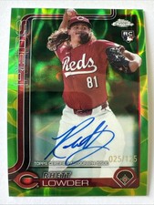 2025 Topps Chrome Update Rhett Lowder RC Green Lava Auto /125 #RA-RL Reds
