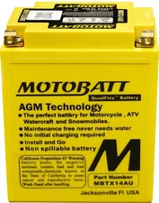MotoBatt MBTX14AU Quadflex AGM Battery Sealed Factory Activated