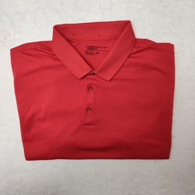 Nike Golf Polo Shirt Mens XL Sunday Red Solid Dri-FIT 725518 Golf