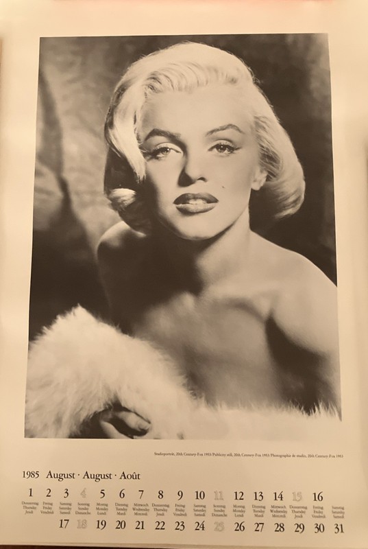 Icon Marilyn Monroe 100th Birthday Lot of(1950-62) Black&White Calendar Pages