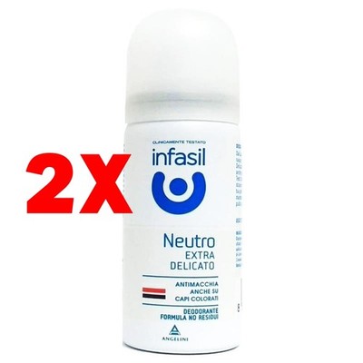 2 X Infasil Deodorante Spray 35 Ml. Neutro Extra Delicato Travel Size Antimacchi
