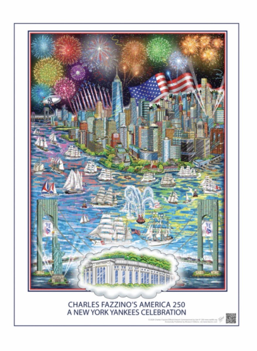 Charles Fazzino's America250 A New York Yankees Celebration Poster